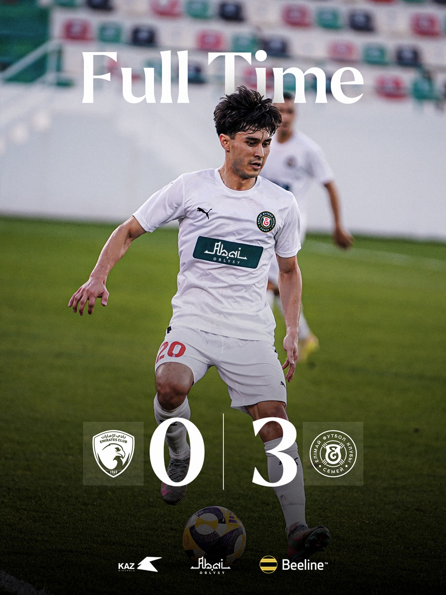 Жылды жеңіспен бастадық

🇦🇪БАӘ елінде Emirates ұжымына қарсы жеңіске жеттік

Абай елі жасай берсін!