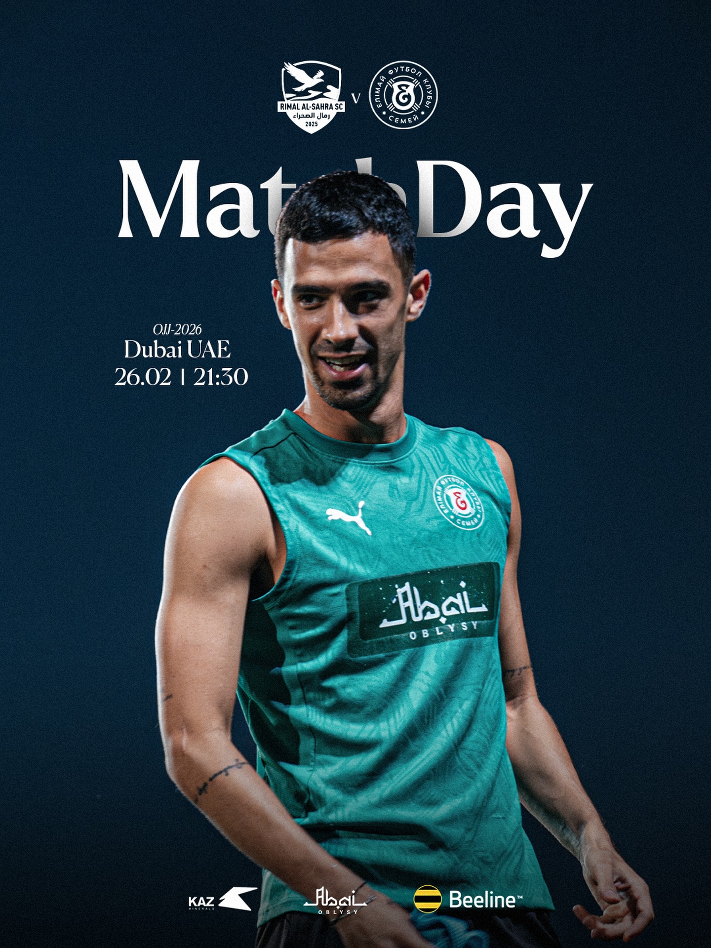 Match day
«Rimal Al Sahra» 🇦🇪 - 🇰🇿 «Elimai»
Ақпан айын Эмираттық ұжымға қарсы ойынмен аяқтаймыз!
⏳21:30
📺 Елімай YouTube арнасынан тамашалай аласыз!
@fc_elimai