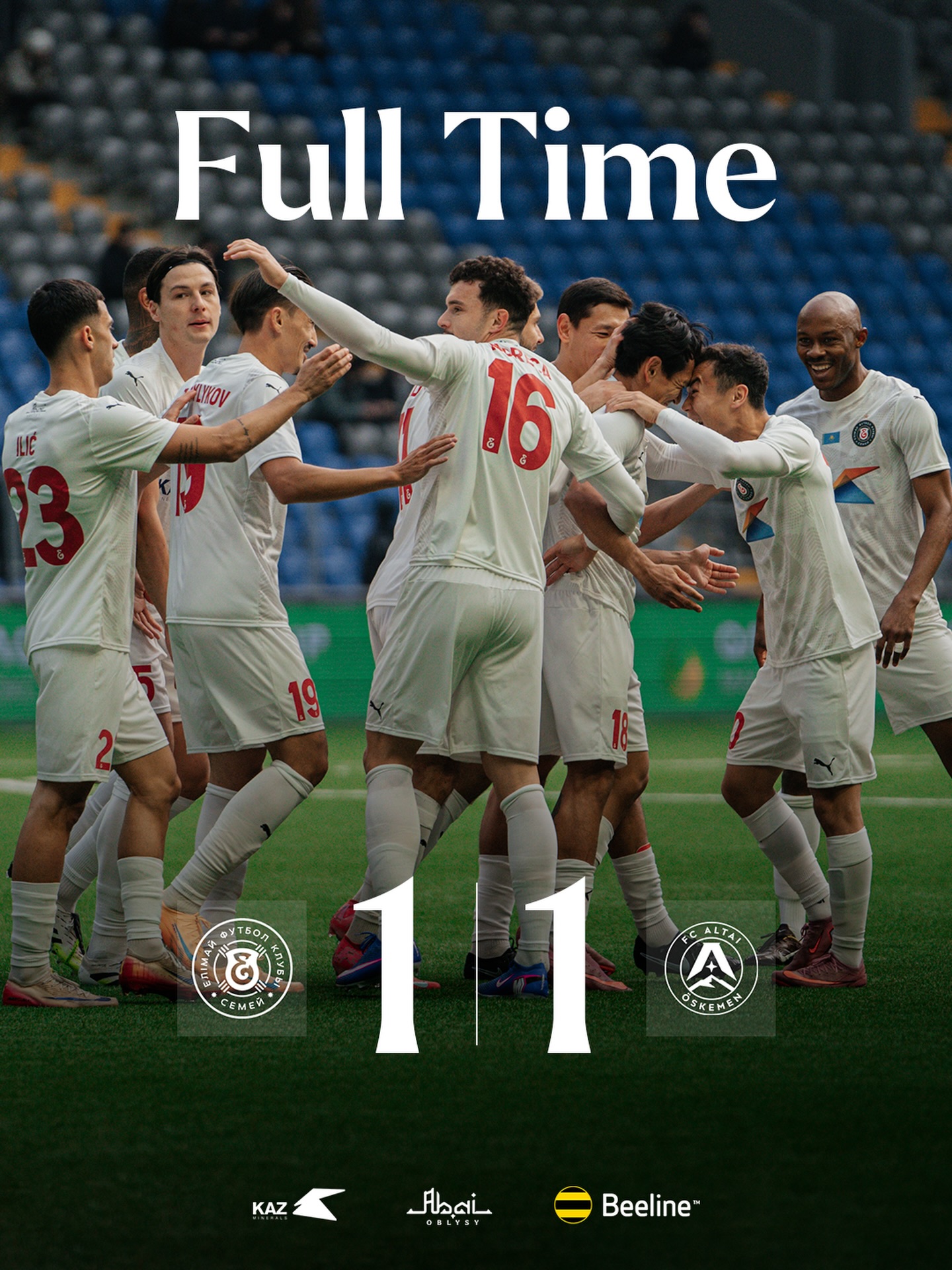 Шығыс дербиі тең нәтижемен аяқталды!
@fc_elimai