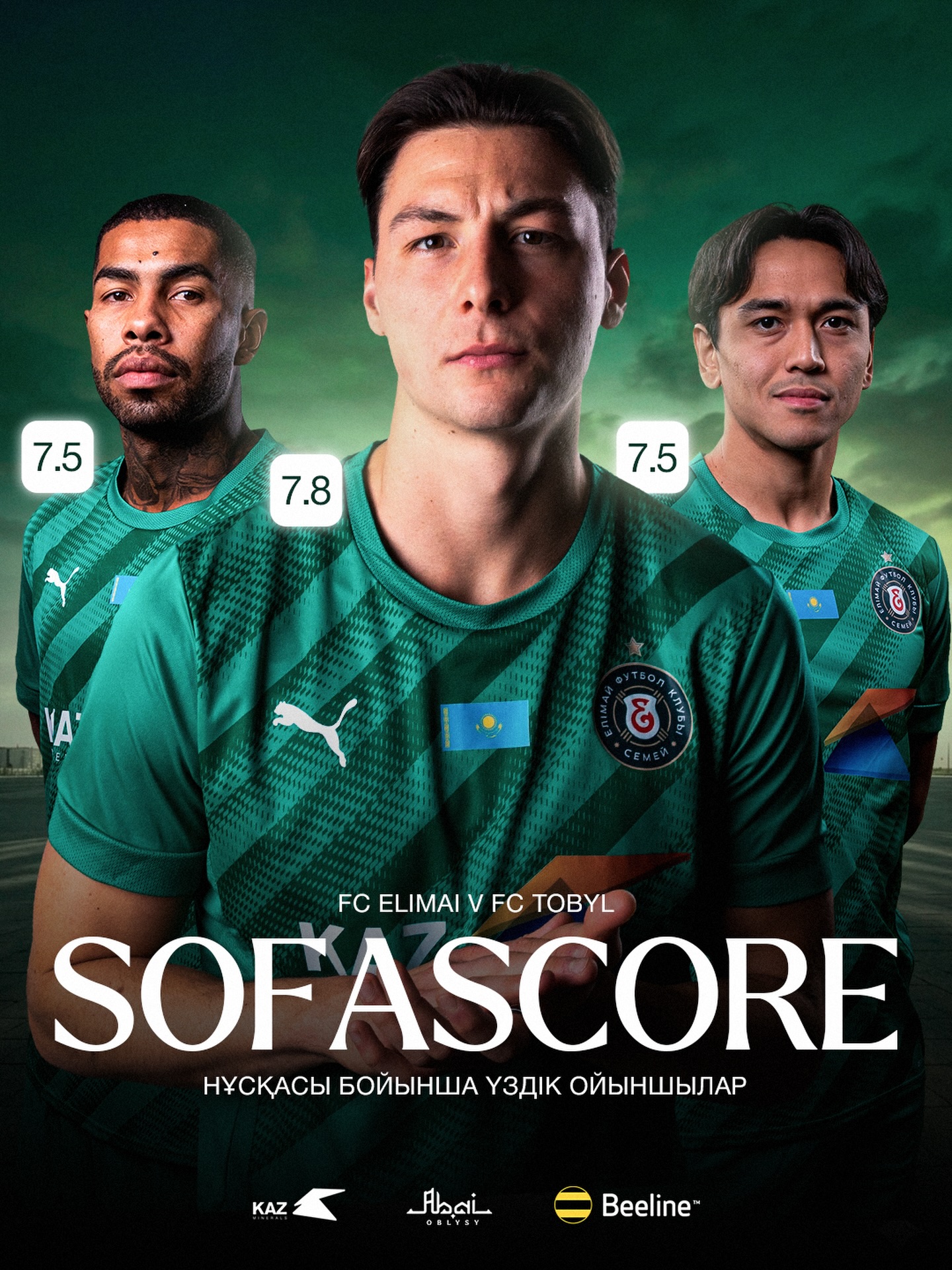 Sofascore нұсқасы бойынша #ЕлімайТобыл кездесуінің үздік ойыншылары!
@fc_elimai